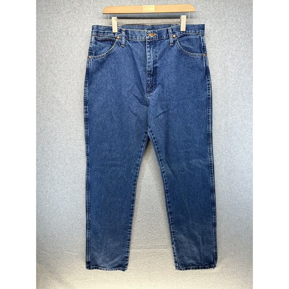 Wrangler Mens Jeans Cowboy Cut 34 X 32 (As Measured) 13MWZGK Blue Straight Leg